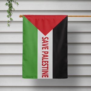 Save Palestine Garden Flag Double-Sided Burlap Stop the war Stop harming civilians Free Palestine