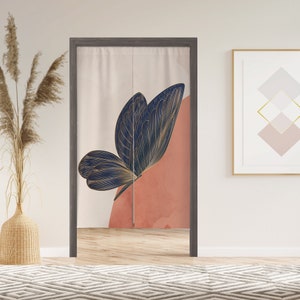 Butterfly Noren Door Curtain with Velcro/Grommet/Sleeve, Japanese Window Curtain for Kitchen, Window Treatments for Partition