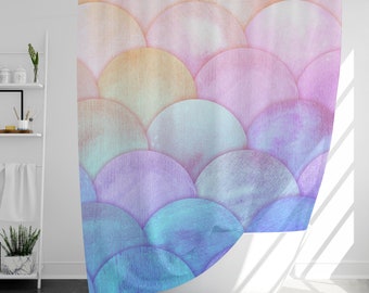 Mermaid Shower Curtain with 12 Hooks, 100% Waterproof, Modern Bathroom Decor, Housewarming Gift