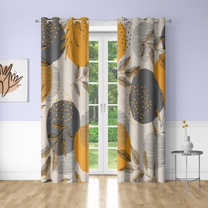 Autumn&#39;s Whisper Window Curtains Minimalism Japanese-style sea wave Printing Decorative Blackout Curtains for Bedrooms Dorms