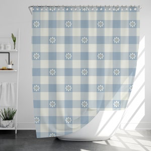 Cute Flowers Shower Curtain with 12 Hooks, 100% Waterproof, Christmas Gift, Home Decor, Housewarming Gift
