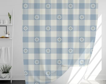 Cute Flowers Shower Curtain with 12 Hooks, 100% Waterproof, Christmas Gift, Home Decor, Housewarming Gift