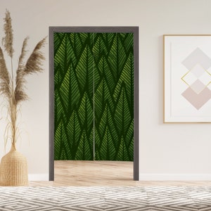 Pine forest Noren Door Curtain with Velcro Japanese Doorway Curtain for Kitchen Bathroom, Window Treatments for Partition Home Kitchen Decor