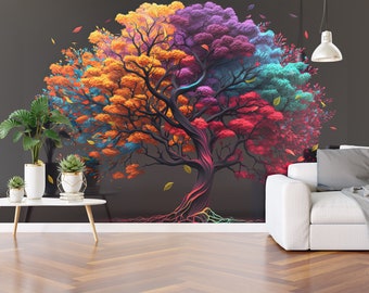 Fond d'écran Life Tree, Simplicity Wall Mural, Fond d'écran personnalisé, Convient pour le salon, la chambre à coucher, le décor de l'espace