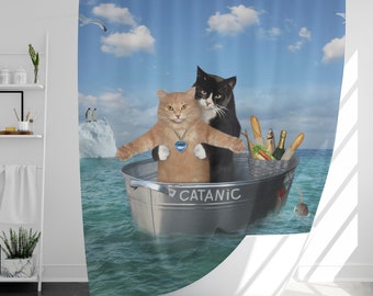 My Cat Will Go On Duschvorhang mit 12 Haken, 100% wasserdicht, modernes Badezimmer Dekor, Einweihungsgeschenk