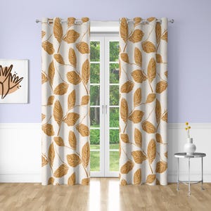Autumn leaves Window Curtains Minimalism Japanese-style sea wave Printing Decorative Blackout Curtains for Bedrooms Dorms