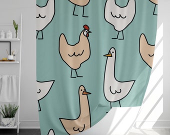 Rideau de douche oiseau mignon avec 12 crochets, 100 % étanche, décor de salle de bain de style japonais, cadeau de pendaison de crémaillère