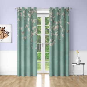 Flowers and Birds Window Curtains Plants Printing Decorative Blackout Curtains for Bedrooms Dorms