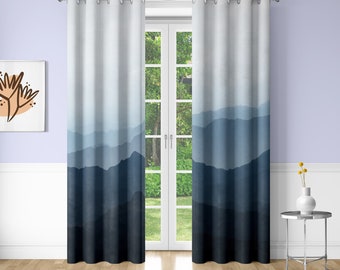 Distant mountains Window Curtains Natural scenery Printing Decorative Blackout Curtains for Bedrooms Dorms