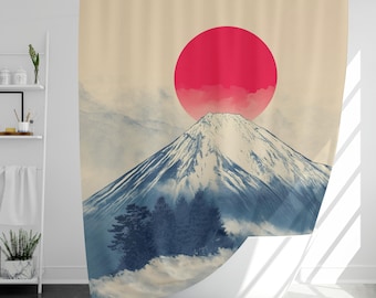 日本の風景 桜 滝 富士山 - ヴィンテージ油絵、日本のアート絵画