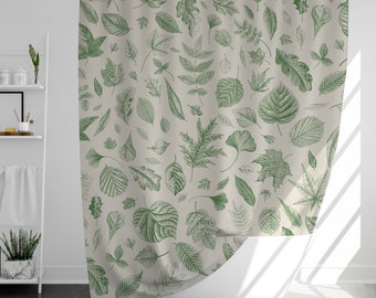 Pflanzen Artbook Vorhang mit 12 Haken, 100% wasserdicht, modernes Badezimmer Dekor, Einweihungsgeschenk