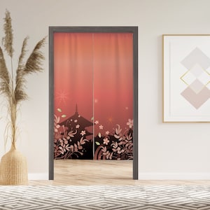 In Japan Noren Door Curtain with Velcro/Grommet/Sleeve, Japanese Window Curtain for Kitchen, Window Treatments for Partition