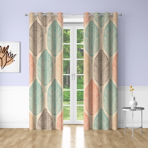 Color of life Window Curtains Plants Printing Decorative Blackout Curtains for Bedrooms Dorms