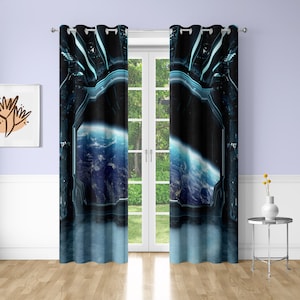 Space Window Curtains Science fiction Printing Decorative Blackout Curtains for Bedrooms Dorms