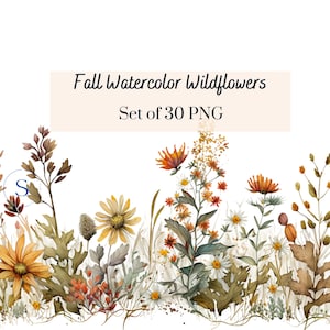 Watercolor Fall Floral | Instant Download | Watercolor Fall Leaves Clipart | Autumn Leaves | Rustic Wedding | Fall Wedding