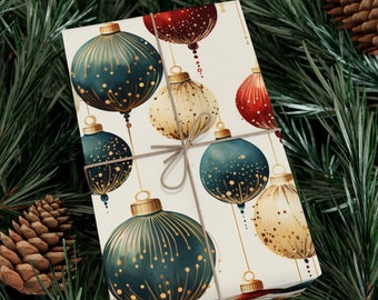 Vintage Christmas Ornaments Gift Wrap