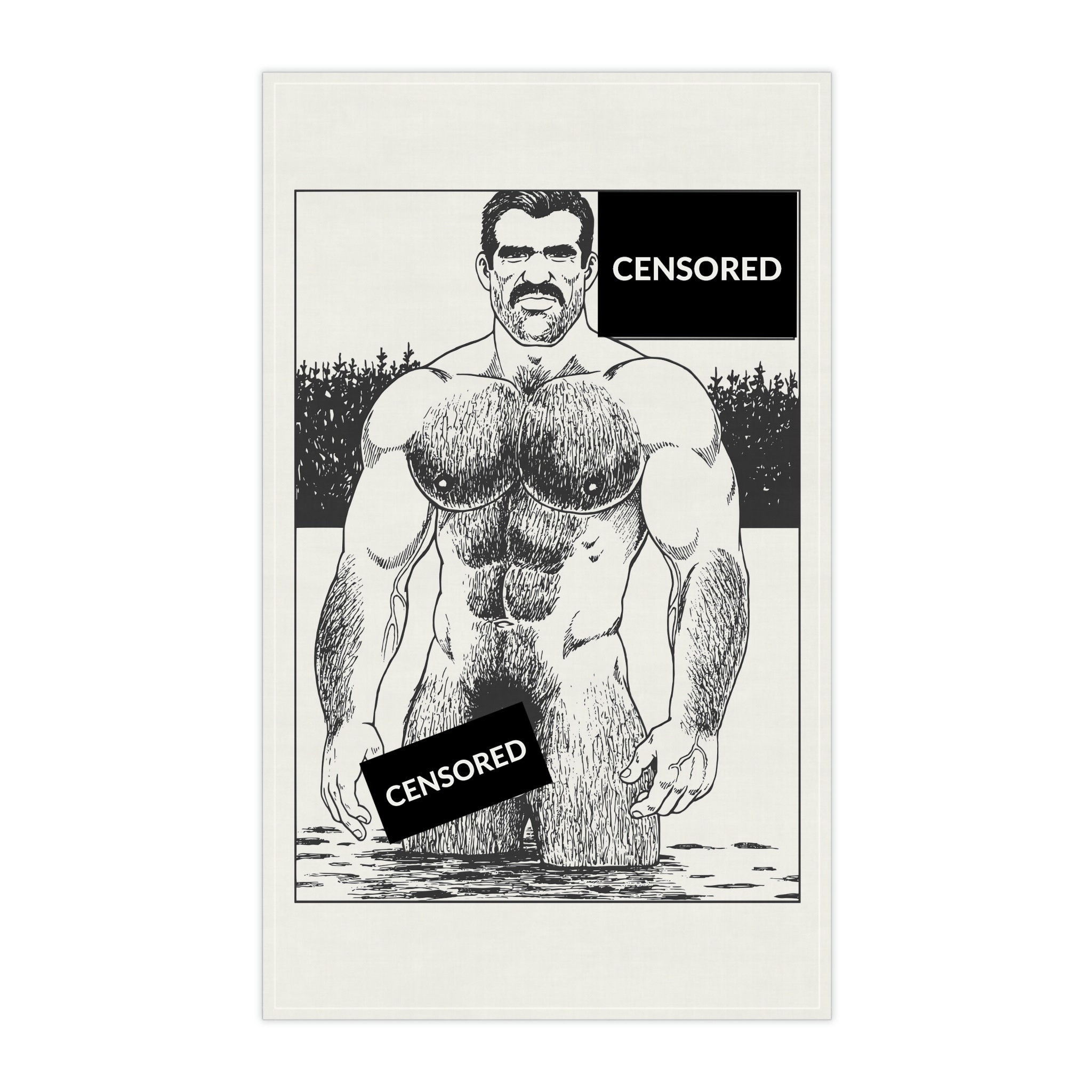 Gay Vintage Hairy Daddy Kitchen Towel - Etsy Sweden
