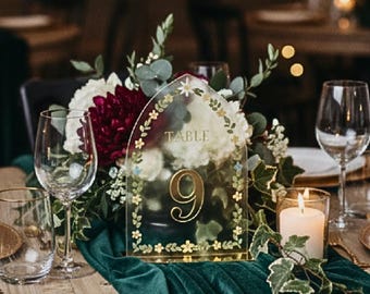 Acrylic Stained Glass Table Numbers, Wedding Table Decor, Engagement Decorations