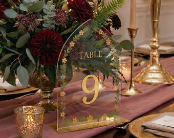 Acrylic Stained Glass Table Numbers, Wedding Table Decor