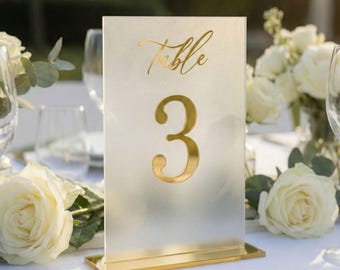 Acrylic Table Numbers, Wedding Reception Decor, Table Signs