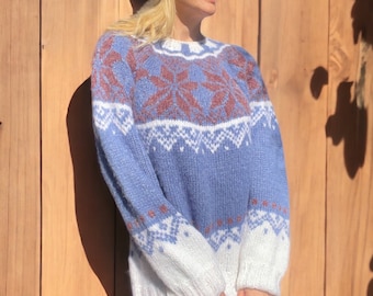 Icelandic Sweater, Fair Isle Sweater, Nordic Sweater, Lopapeysa Sweater, A Wool Nordic Jumper, Fair Isle Pullover, Scandinavian Sweater