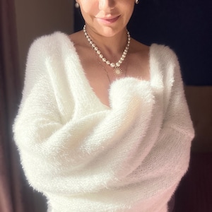 White fluffy cardigans online