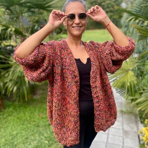 Chunky rust cardigan top