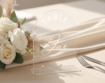 Acrylic Table Numbers, Wedding Reception Decor, Event Signage