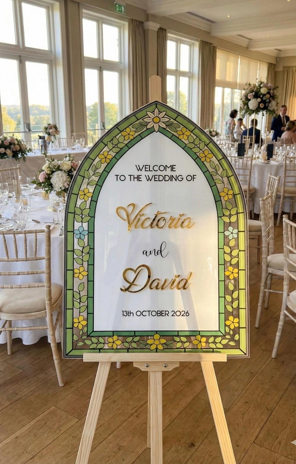 Stain Sign Stained Glass Wedding Sign, Acrylic Engagement Welcome Board, Reception ...