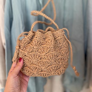 Raffia Crossbody Bag, Crochet Pouch Purse, Handmade Raffia Mini Bag, Straw Handbag, Handmade Gifts for Women