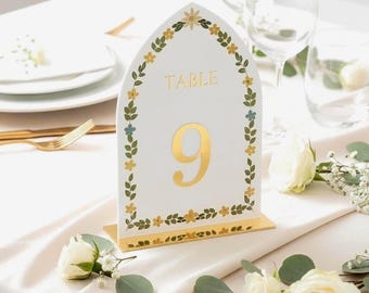 Stained Glass Table Numbers, Wedding Table Decor, Reception Decoration