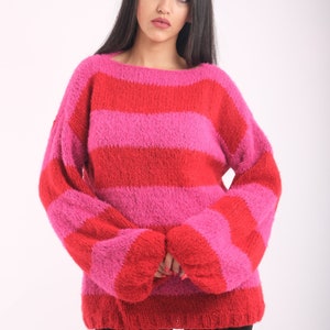 Pink and Red Jumper H&M, Pink and Red Sweater, Pink and Red  Sweater Zara, Pink and Red Striped Sweater