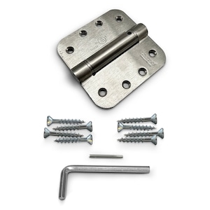 Villar Home Designs 3 Pack Heavy Duty Rounded Fire Resistant 4 Inch x 4 Inch Door Hinges Polished Chrome with Soft Close