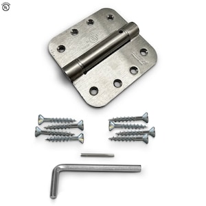 Villar Home Designs Heavy Duty Rounded Fire Resistant 4 Inch x 4 Inch Door Hinge Polished Chrome with Soft Close