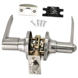 Villar Home Designs Door Lever Lara Satin Nickel Privacy