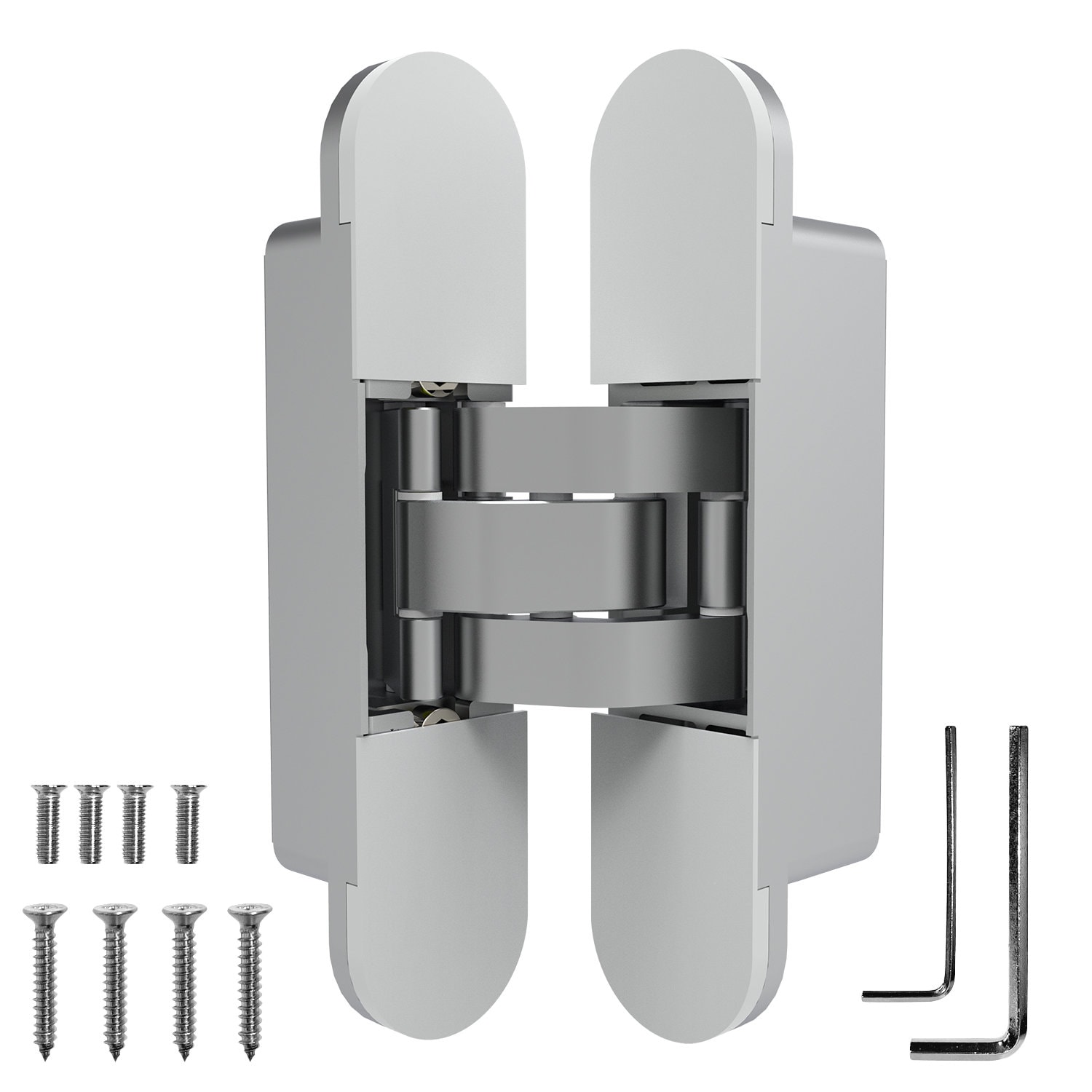Silver Invisible Concealed Heavy Duty Door Hinge 3D 3way Adjustable