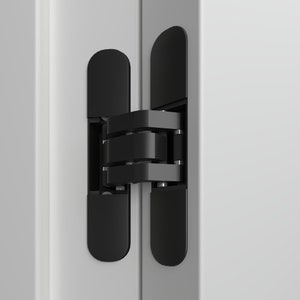 Black Matte Invisible Concealed Heavy Duty  Door Hinge 3D 3-Way Adjustable 180 Degree Swing Hinge Butt