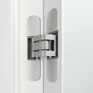 Silver Invisible Concealed Heavy Duty Door Hinge 3D 3-Way Adjustable 180 Degree Swing Hinge Butt