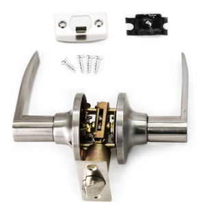 Villar Home Designs Door Lever Lara Satin Nickel Passage