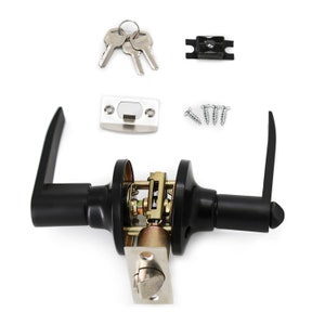 Villar Home Designs Door Lever Lara Black Keyed