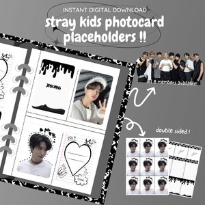 kpop photocard binder filler : han jisung stray kids pack !! [digital download / printable] | pc collection toploader placeholder insert skz