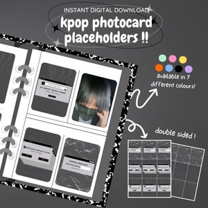 kpop Fotokarten Einlagemappe : black webcore pack !! [digital download / printable] | pc sammlung toploader deco platzhalter einfügen