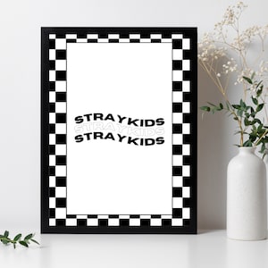 stray kids tablero de ajedrez en blanco y negro arte de la pared [descarga digital / imprimible] / a3 a4 a5 b & w cartel de impresión kpop skz estética fanart