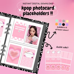 Kpop-map voor fotokaartmap: roze pak !! [digitale download/afdrukbaar] | pc collection toploader backing deco placeholder insert