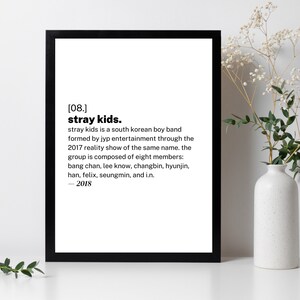 Stray Kids definición arte de pared en blanco y negro [descarga digital / imprimible] / a3 a4 a5 b & w cartel de impresión kpop skz estética fanart