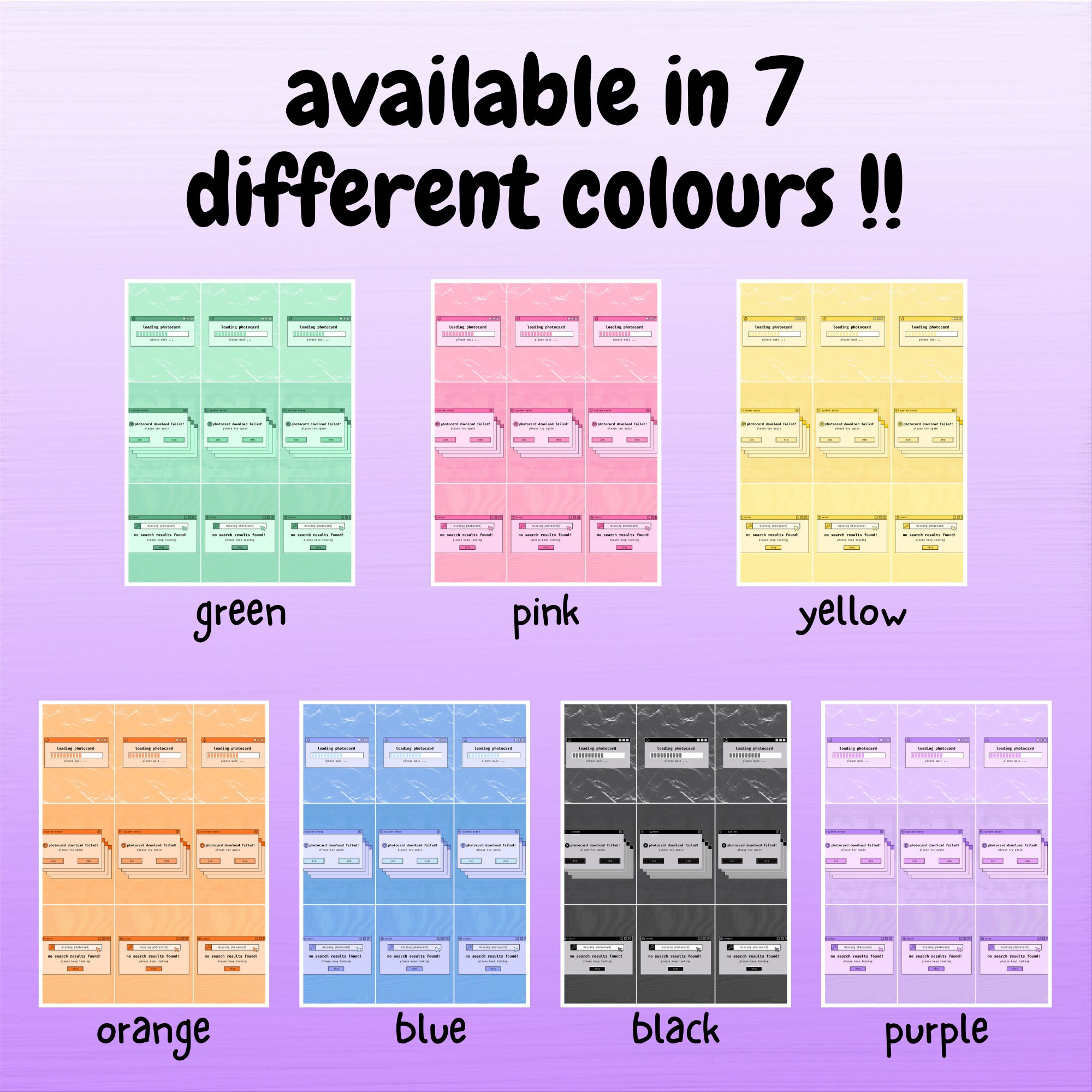 Kpop Photocard Binder Filler: Purple Webcore Y2K Pack [digital Download ...