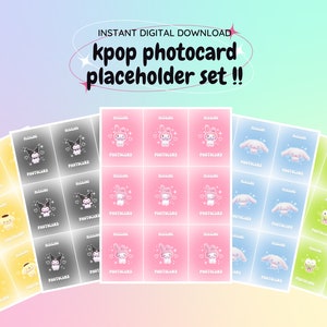 DIGITAL DOWNLOAD Photocard Binder Placeholders Stray Kids 