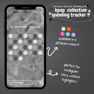 Rastreador de gastos de la colección KPOP: Black Pack !! [descarga digital / imprimible] para tarjetas de fotos y álbumes, perfecto para historias de Instagram