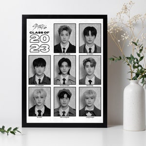 stray kids ot8 clase de 2023 arte de pared temático del anuario [descarga digital / imprimible] / a3 a4 a5 cartel de impresión kpop skz fanart estético