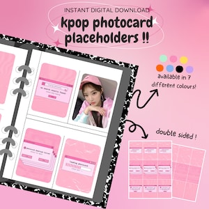 kpop photocard binder filler : pink webcore pack !! [digital download / printable] | pc collection toploader deco placeholder insert